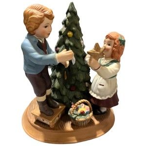 Avon Vintage Christmas Memories Series Porcelain Figurines - 1982